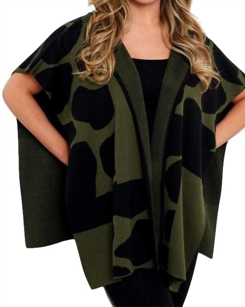 Front of a model wearing a size one-size-fits-all Jungle Wrap In Moss in Moss by ANGEL. | dia_product_style_image_id:359394